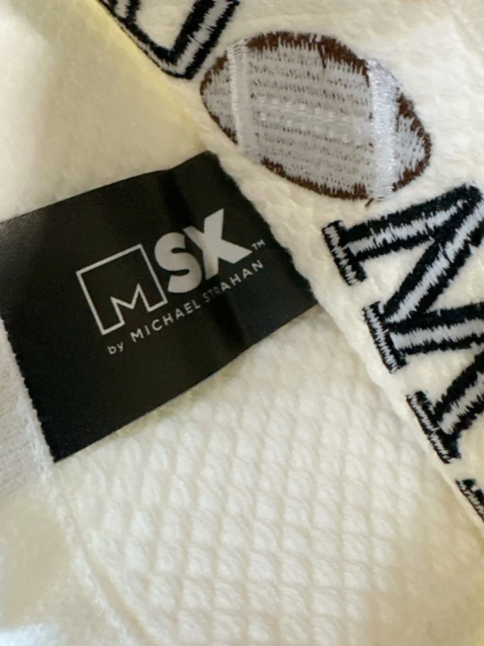 NEW MSX White TOUCHDOWN Football Kitchen Towels - Set of 2